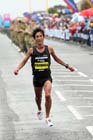 Arata Fujiwara finishing the BUPA Great North Run.